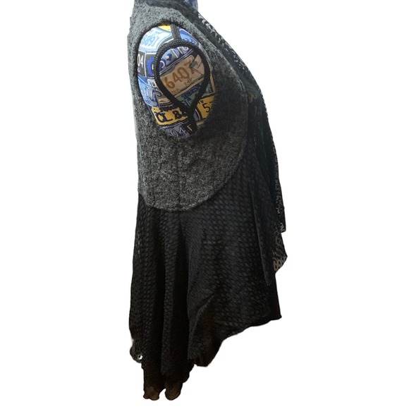 A'reve Black Gray Open Cardigan Jacket Top Layering Piece sz small - Picture 6 of 13